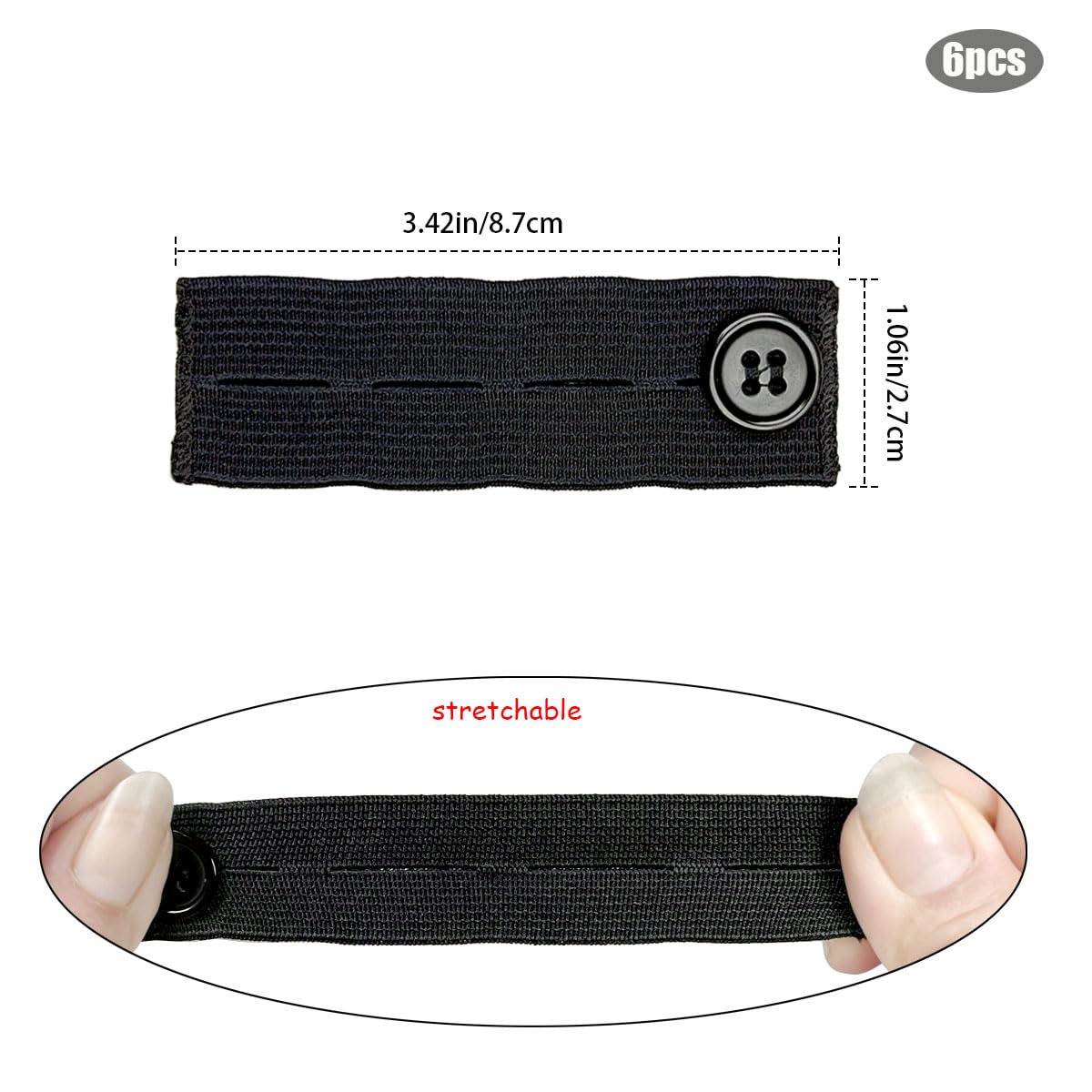 4 Pack Adjustable Elastic Waist Extenders – Premium Button Expanders for Plus Size & Maternity Pants, Stretch Comfort Fit for Jeans and Casual Trousers