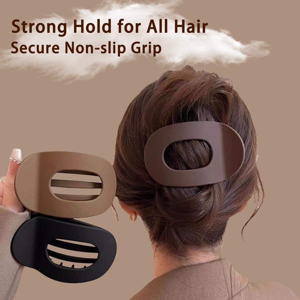 4 Pcs Flat Round Claw Clip for Women,Elegant Duckbill Hair Clip,  Designed for Strong Hold on Thick or Thin Hair, Effortless Styling with Secure Grip, Perfect for All-Day Wear and Reliable Hold