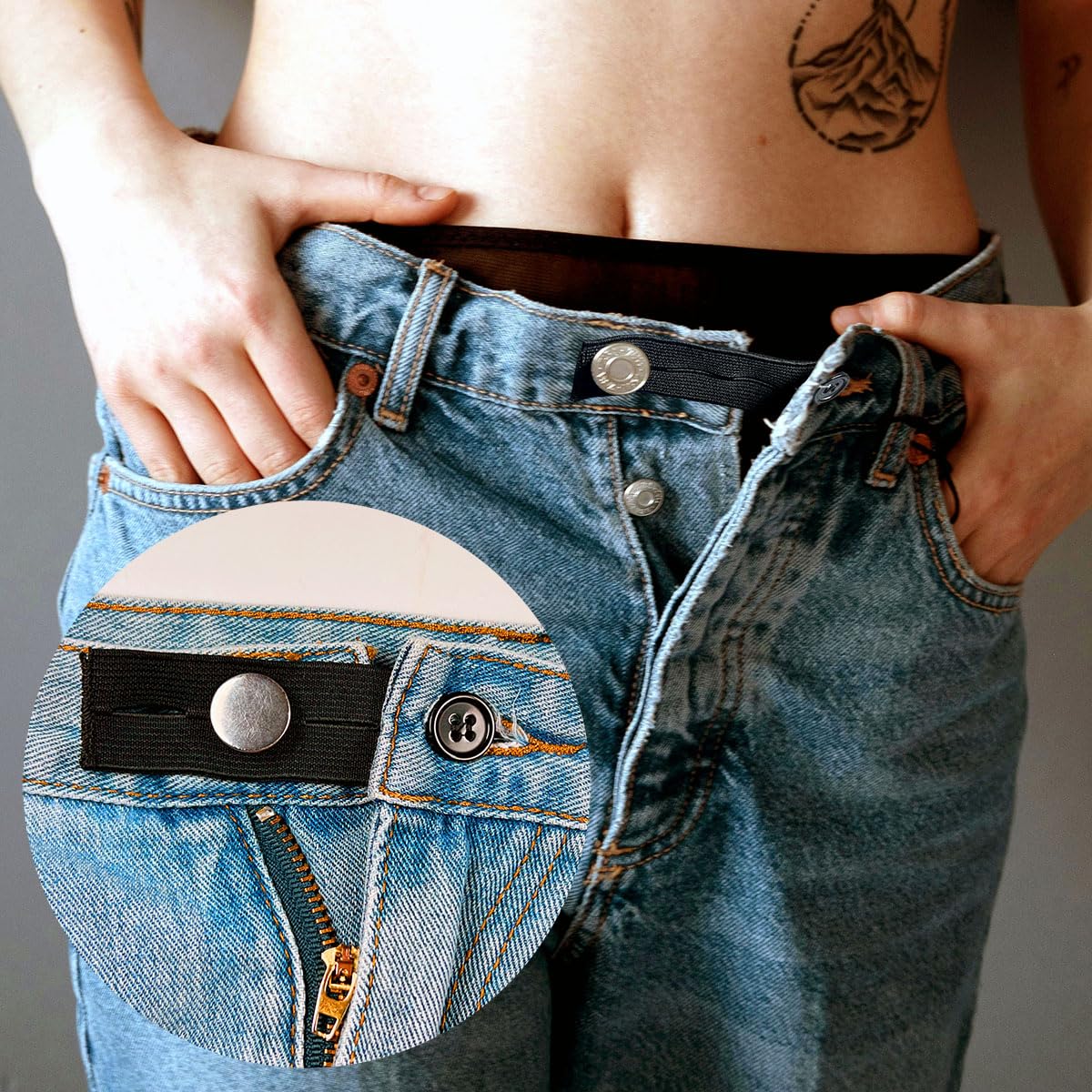 4 Pack Adjustable Elastic Waist Extenders – Premium Button Expanders for Plus Size & Maternity Pants, Stretch Comfort Fit for Jeans and Casual Trousers