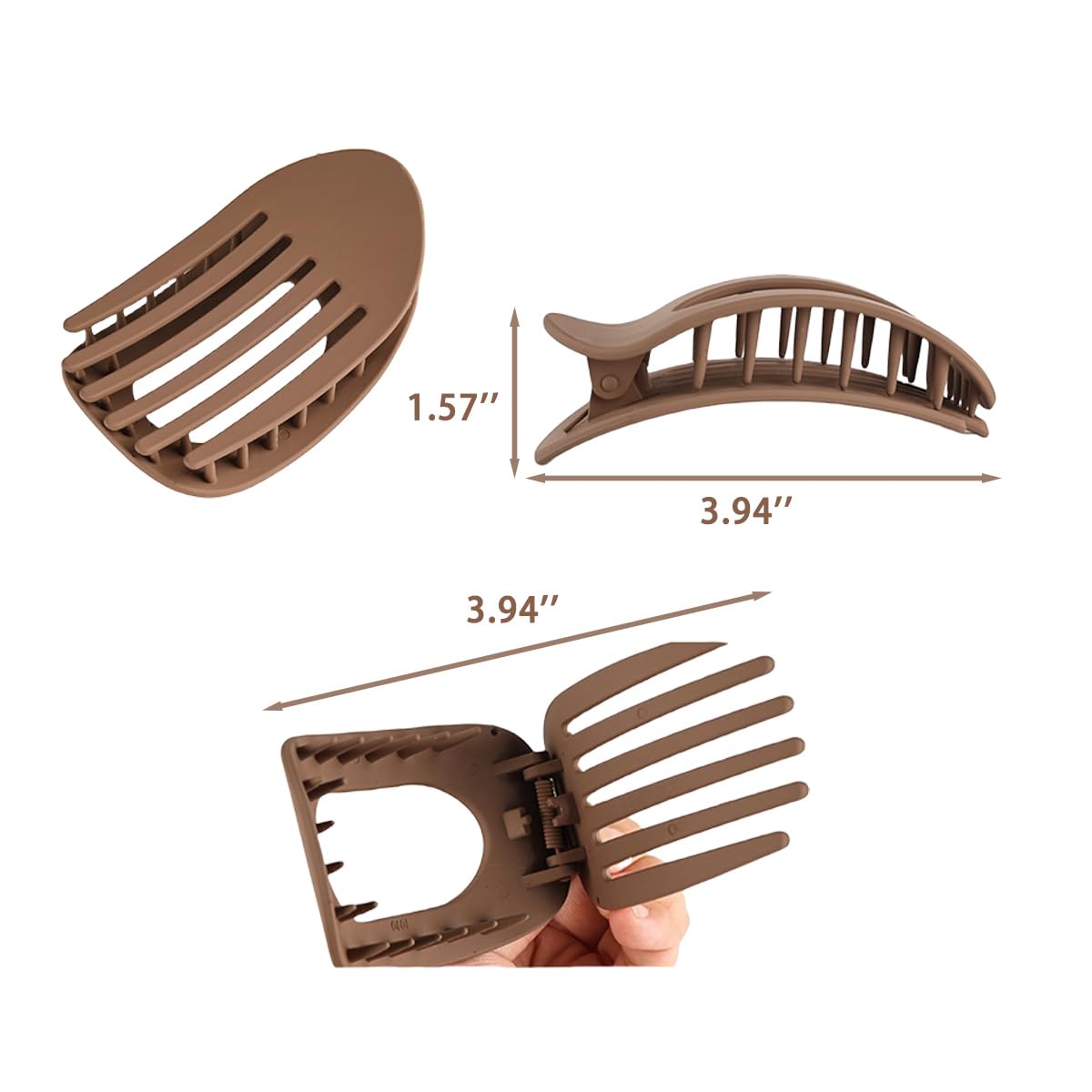 4 Pcs Flat Round Claw Clip for Women,Elegant Duckbill Hair Clip,  Designed for Strong Hold on Thick or Thin Hair, Effortless Styling with Secure Grip, Perfect for All-Day Wear and Reliable Hold