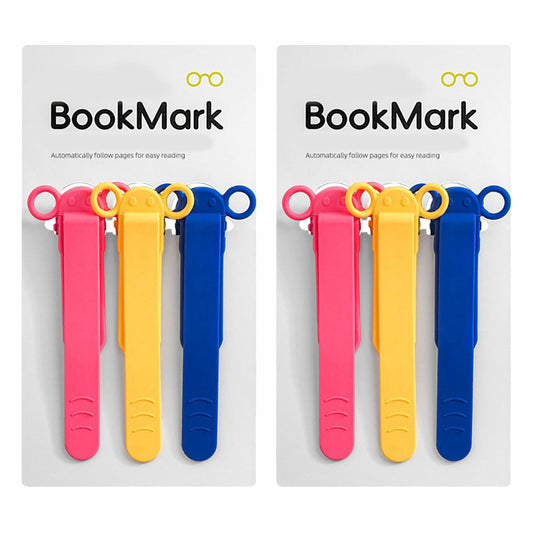 3-Pack Silicone Automatic Bookmarks with Pen Slot – Cute Page Holders & Reading Accessories, Unique Gifts for Book Lovers, Women, Men, and Kids