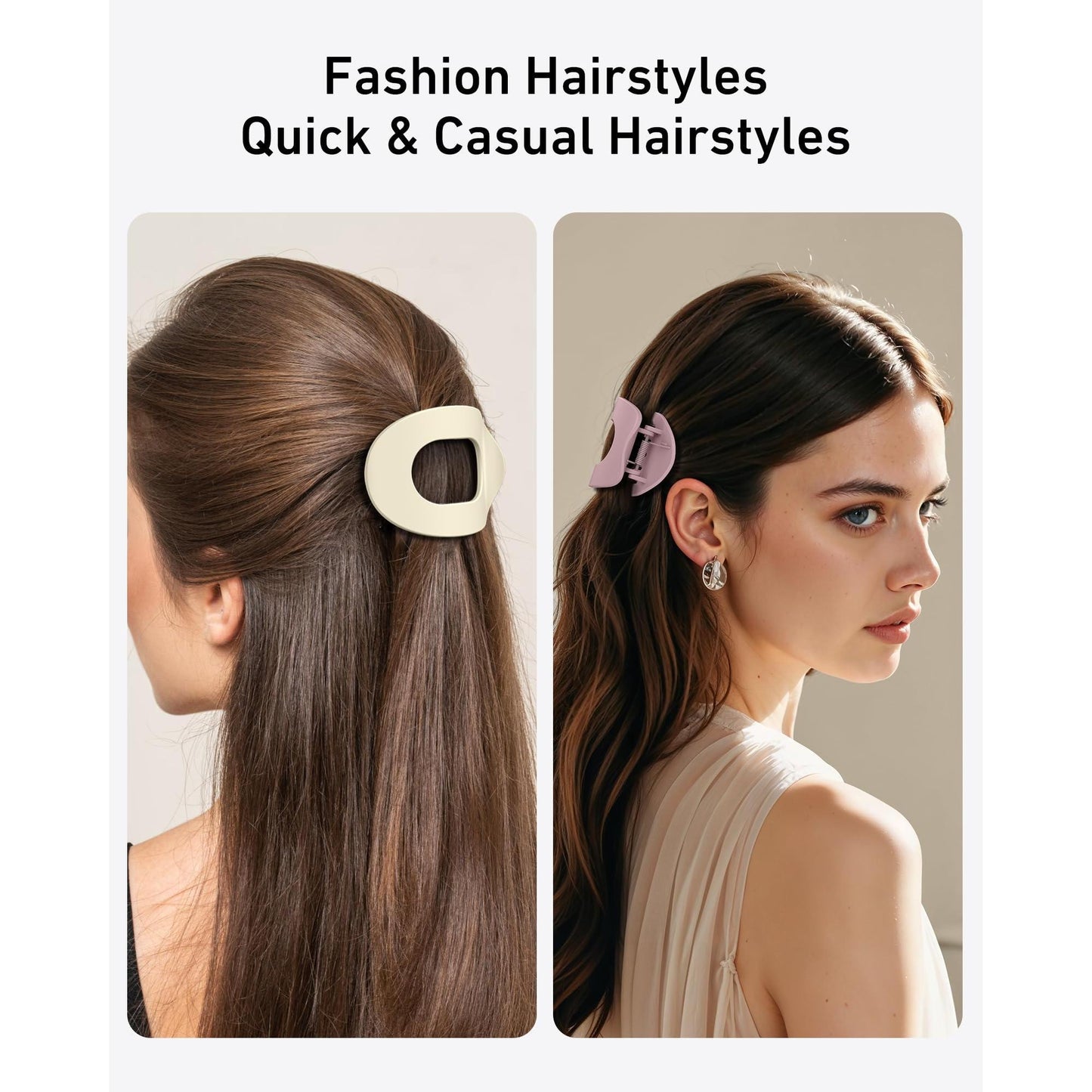 4 Pcs Flat Round Claw Clip for Women,Elegant Duckbill Hair Clip,  Designed for Strong Hold on Thick or Thin Hair, Effortless Styling with Secure Grip, Perfect for All-Day Wear and Reliable Hold