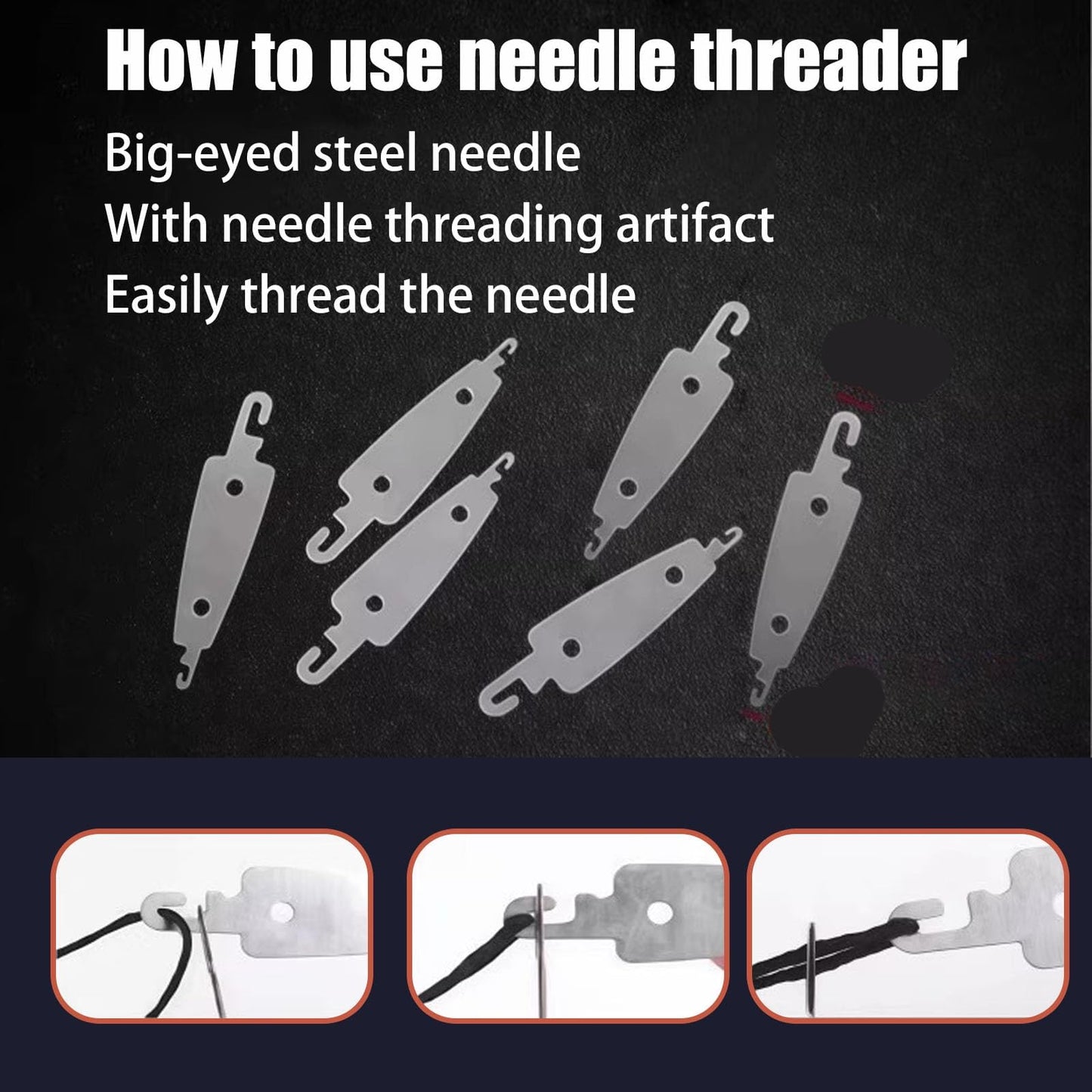 34PCS Big Eye Stainless Steel Sewing Needles Kit – Long Thin Needles for Hand Sewing, Quilting, DIY Crafts, and Handmade Projects (3 Bundles)